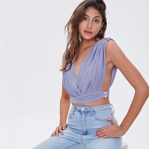 NWT forever 21 	
Pleated Surplice Crop Top